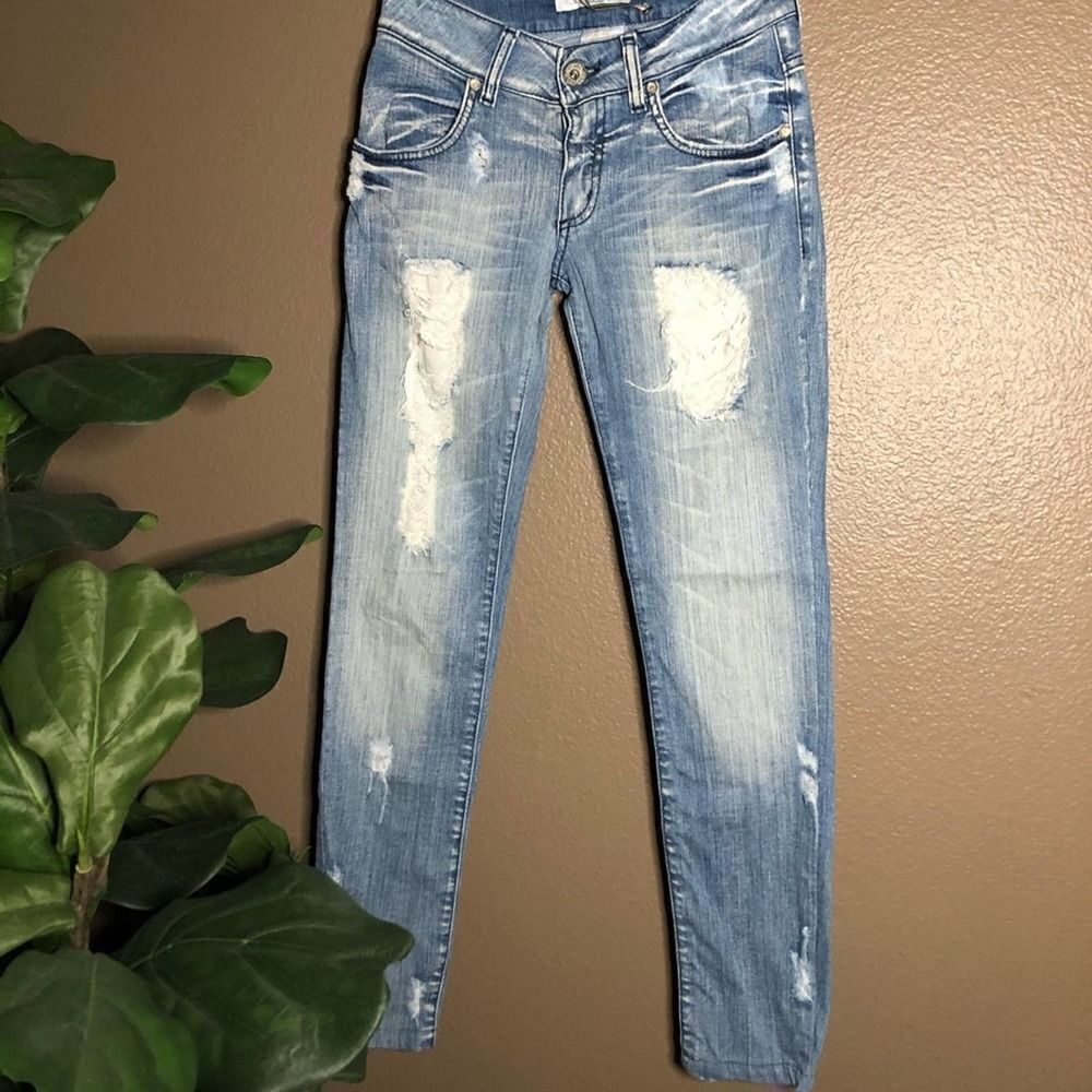 MET in Jeans Made in Italy Distressed Skinny Jeans
